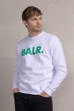Sweatshirts^BALR. Brand Straight Crewneck Bright White/Putting Green