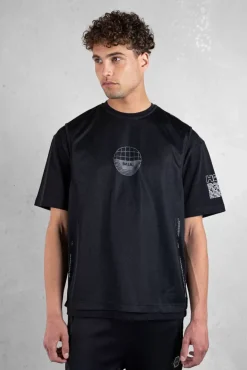 T-Shirts^BALR. Joey Box Mesh T-Shirt Jet Black