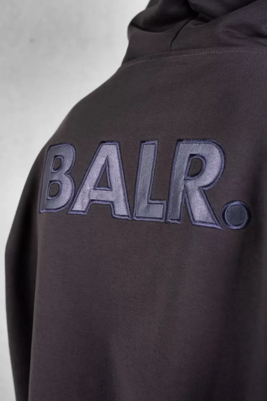 Hoodies^BALR. Joey Box Satin Hoodie Asphalt