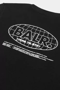 Sweatshirts^BALR. Olaf Straight H2S Globe Crewneck Jet Black