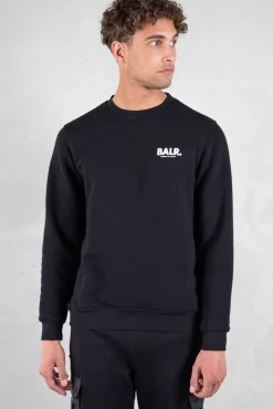 Sweatshirts^BALR. Olaf Straight H2S Globe Crewneck Jet Black